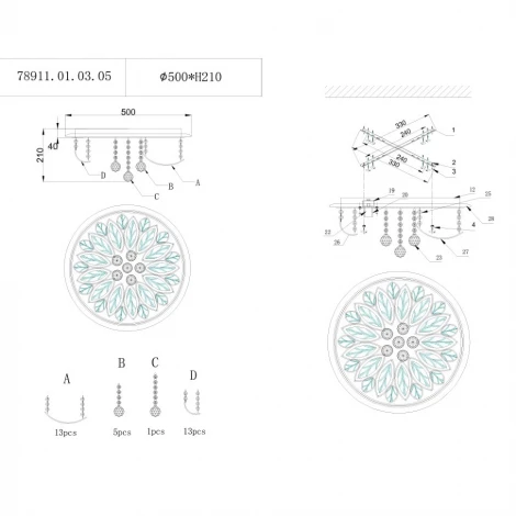 Потолочная люстра Wedo Light Pirret 78911.01.03.05