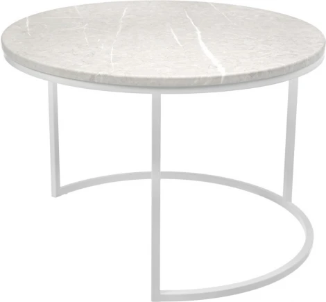 Набор кофейных столиков Bradex Home Tango бежевый мрамор с белыми ножками, 2шт (RF 0611)