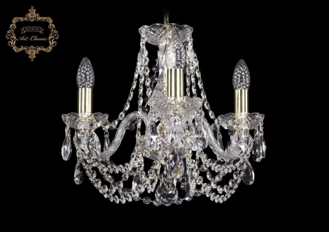 Подвесная люстра Art Classic 11.11 11.11.3.141.Gd.Sp (220V, хрусталь, на цепи, подсвечник, свеча)