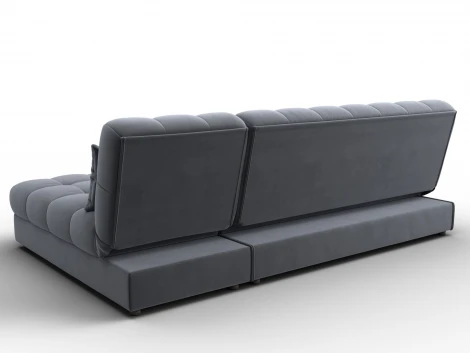 Диван угловой Лига-116 НПБ угол правый (ДСП,ЛДСП,Велюр/Серый) Лига Диванов 136954