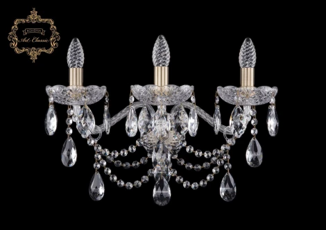Бра Art Classic 10.25 10.25.3.200.XL.Br.Sp (220V, хрусталь, подвески, подсвечник, свеча)