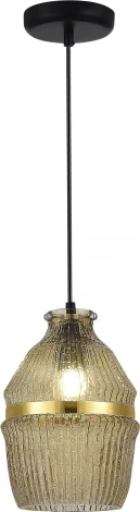 Светильник подвесной ST Luce Cocoon SL1661.403.01 Черный/Янтарный E27 1*40W (220V, на проводе, круглые)