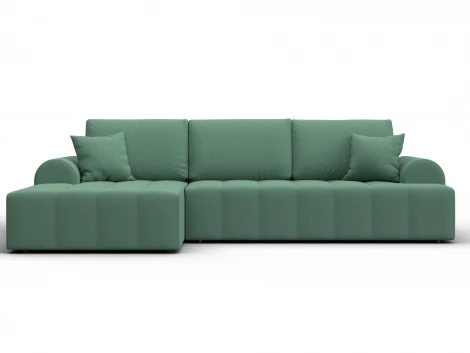 Диван угловой Лига-080 угол левый (ДСП/Пластик/Рогожка/Зеленый) Лига Диванов 134744L