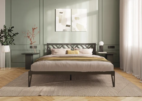 Кровать КМД 47 АЙРИС 1400, черный Форвард 102363