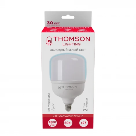 Лампочка светодиодная белый цилиндр E27 50W Thomson T140 TH-B2366
