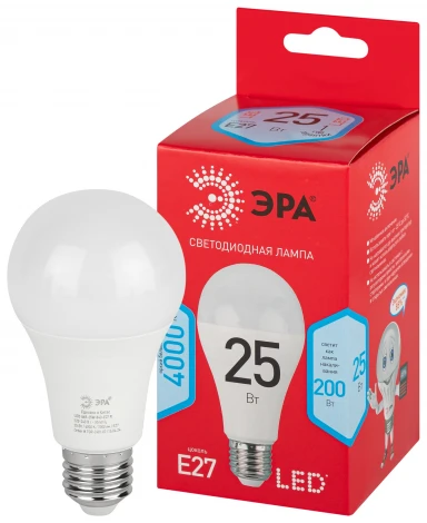 Лампочка светодиодная E27 25W ЭРА LED A65-25W-840-E27 R