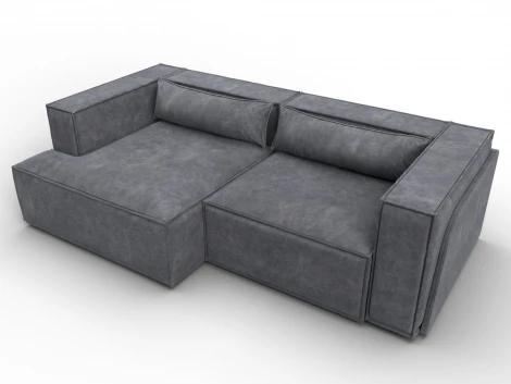 Диван угловой Лига-061 угол левый (ДСП,Брус,Фанера,Велюр/Темно-серый) Лига Диванов 131145L