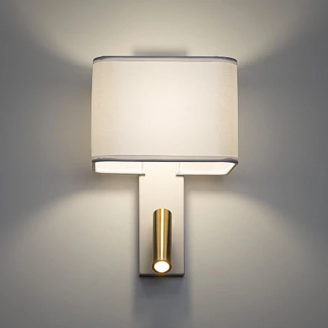 Бра с белым абажуром и выключателем с подсветкой для чтения Citilux Dekart CL704480