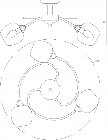 Люстра потолочная на штанге Olivia 1178/3P E27*60W Antique brass