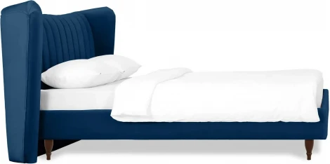 Кровать Queen II Agata L ОГОГО (арт.574725), (Ткань/Синий)