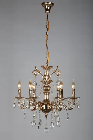 Подвесная люстра Omnilux Aosta OML-78903-06 (220V, на цепи, подсвечник, свеча)