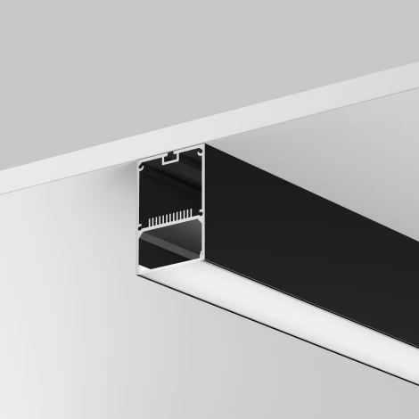 Алюминиевый профиль накладной-подвесной 50х70 черный 2 м Maytoni Led Strip 633017