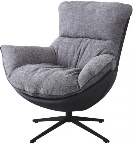 Кресло HUG тёмно-серый, экокожа, шенилл Bradexhome арт.FR 1015