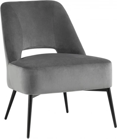 Кресло Stool Group лаунж Бостон велюр тёмно-серый УТ000035316