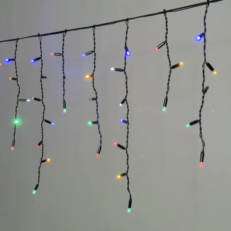 Гирлянда Бахрома с колпачком 3,1 x 0,5 м разноцветная с мерцанием белого диода 220В, 120 LED, Laitcom PIL120BLWCAP-11-2M
