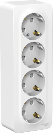 Розетка накладная четверная с заземлением и шторками (белый) Systeme Electric Blanca BLNRA011411