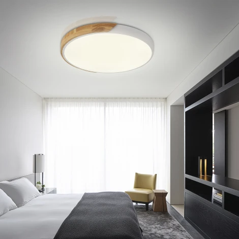 Потолочный светильник круглый светодиодный Natali Kovaltseva Scandinavian LED LAMPS 81182 с пультом ДУ, моб. приложением 140W, белый, LED (регулировка яркости, 220V, круглые)