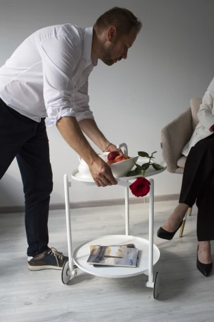 Столик журнальный Sheffilton SHT-CT60 белый муар/белый 6665033501