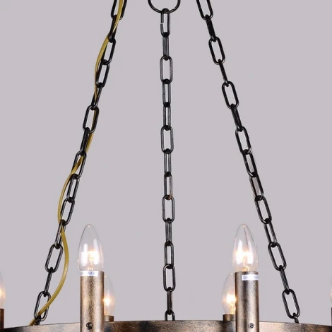 Подвесная люстра Favourite Fortezza 1144-10P (220V, на цепи, подсвечник, свеча, кольцо)