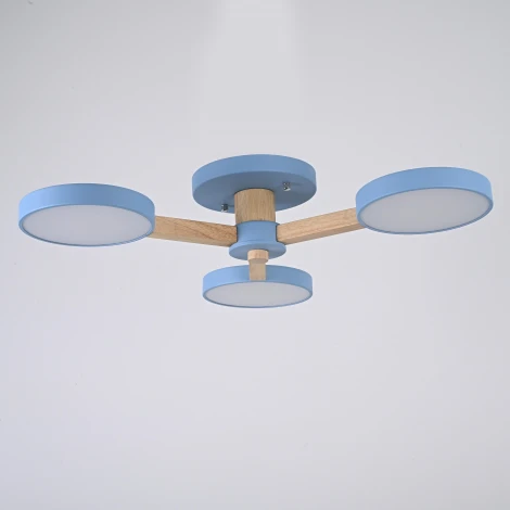 Потолочная люстра Wi-Fi на штанге Turna 3 Blue By ImperiumLoft Turna01 (LED, 220V, пульт управления, голосовое управление, умный дом - Алиса)