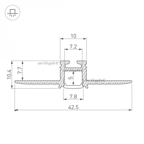 Профиль PIK-F-HIDE-2000 (Алюминий) 030563 Arlight