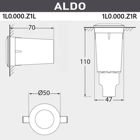Встраиваемый светильник уличный Fumagalli Aldo 1L0.000.000.AXZ1L (220V, круглые, IP67)