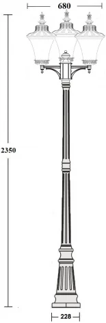 Наземный фонарь IP44 Oasis Light ELBA 86409B/01 Bl (220V, фонарь)
