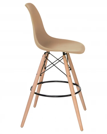 Стул барный DSW BAR (ножки светлый бук, цвет сиденья бежевый (GR-03))