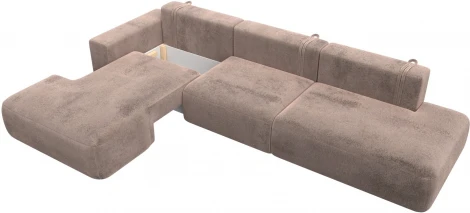Диван угловой Лига-036 НПБ Модерн Лонг левый угол Лига Диванов (Велюр) арт.127755L