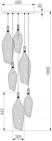 Подвесной светильник золото/хром Eurosvet Ruche 90352/6 (LED, 220V, на проводе)