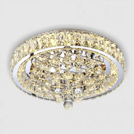 Потолочная люстра светодиодная хрустальная с управлением смарфоном с регулировкой цветовой температуры и яркости LED4U LED4U L032-500 с функцией УД