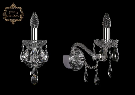 Бра Art Classic 10.25 10.25.1.165.Cr.Sp (220V, хрусталь, подвески, подсвечник, свеча)