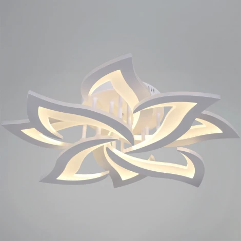 Потолочная люстра светодиодная на штанге с пультом с регулировкой цветовой температуры, яркости и с ночным режимом Reluce 20150-0.3-4+4 WH