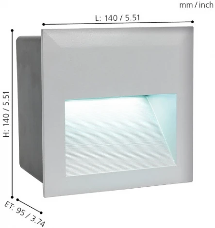 Встраиваемый светильник уличный Eglo Zimba-Led 95235 (220V, куб, IP65)
