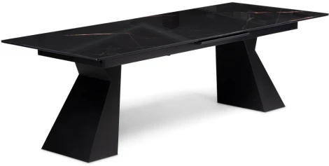 Стеклянный стол Woodville Денхольм 240(290)х100х75 обсидиан / черный 553549