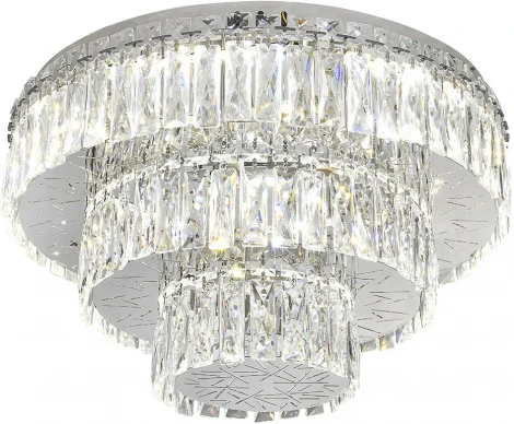 Потолочная люстра ярусная Escada Sublime 561/A LED 72Вт+4х40Вт Е14, 3000-6000К, ПДУ, изменение цветовой температуры, металл/хрусталь, хром/прозрачный (регулировка яркости, 220V)