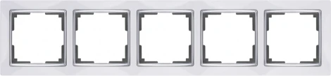 Рамка на 5 постов Snabb (белый/хром) Werkel W0051901 (a051665)