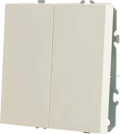 Переключатель двухклавишный (белый) Stekker Эмили 49869