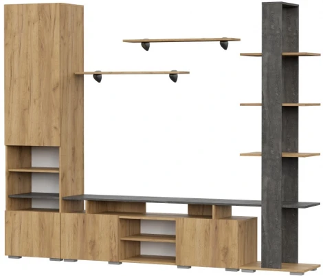 Готовые гостиные Woodville Frenchie дуб золотой / камень темный 499611