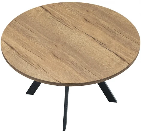 Стол DikLine RD120 дуб галифакс, опоры черные