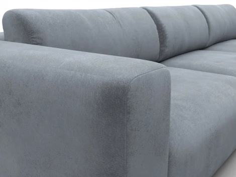 Диван угловой Лига-066 НПБ Лонг угол правый (ЛДСП,Фанера,Брус,Велюр/Серый) Лига Диванов 131228