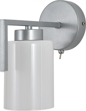 Бра Escada Style 1142/1 Silver 1x60Вт E27, металл/стекло, серебро/матовый, с выключателем (220V)