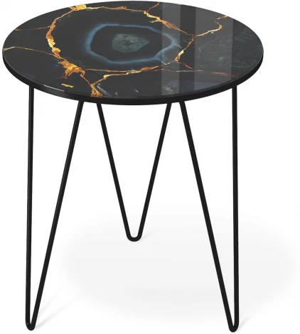 Столик журнальный Sheffilton SHT-CT27 титановый кварц/черный муар