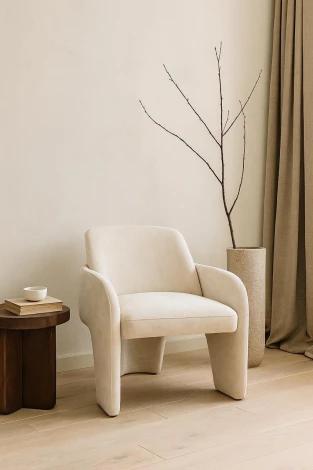 Кресло КУБ (CUBE) цвет AT5139-09 Бежевый, ткань/каркас металл в тканевой обивке AT5139-09 ®DISAUR M-City 64574