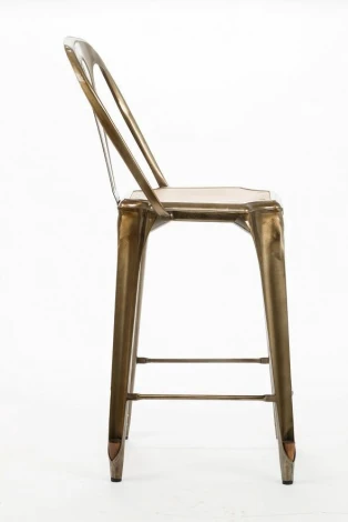 Барный стул Marais с деревянным сиденьем Медь антикварная
