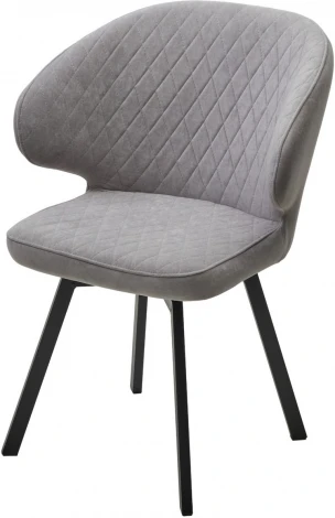 Стул M-City ХИЛТОН 360 град., цвет B22 Серый, велюр / черный каркас