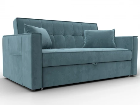 Диван прямой Лига-104 (140) (ЛДСП,Брус,Фанера,Велюр/Бирюзовый) Лига Диванов 134869