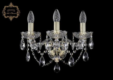 Бра Art Classic 10.21 10.21.3.141.Gd.Sp (220V, хрусталь, подвески, подсвечник, свеча)