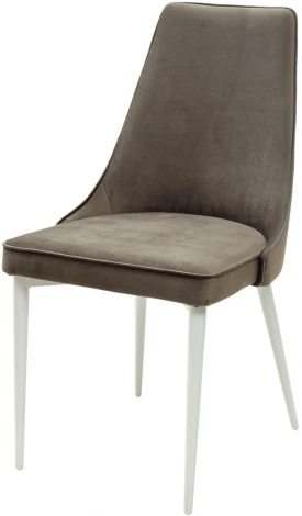 Стул NEPAL-P ГРАФИТ #14, велюр/ белый каркас