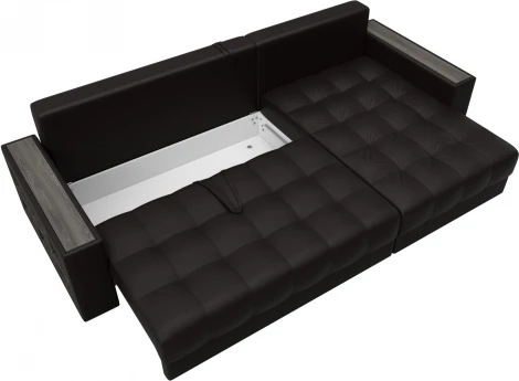 Диван угловой с декором и полкой Лига-050 НПБ Лига Диванов (Экокожа) арт.128603